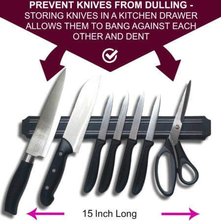 sumpri knife sharpener honing steel magnetic rack strip magnet holder New 32C-Final